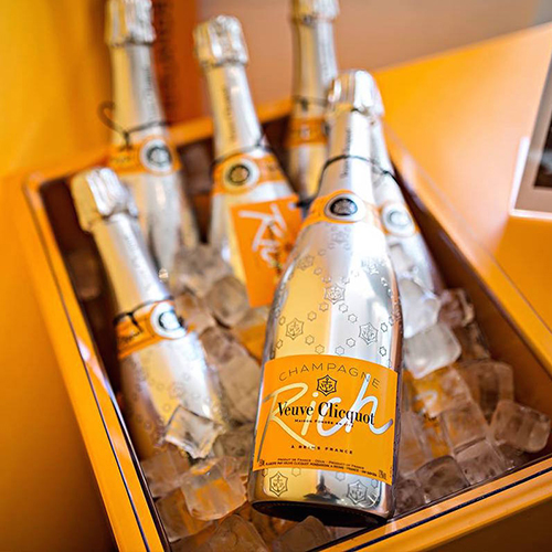 Veuve Clicquot champagne bottles